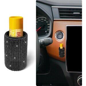 1 Piece Bedazzled Upright Car Chapstick Holder, Bling Insulating Lip Balm